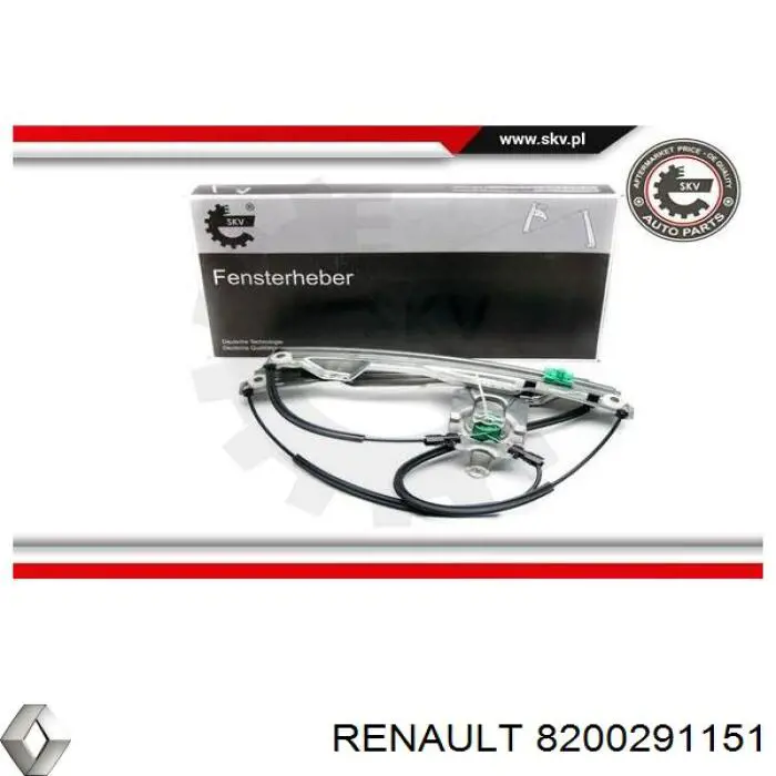 Механізм склопідіймача двері задньої, лівої 8200291151 Renault (RVI)