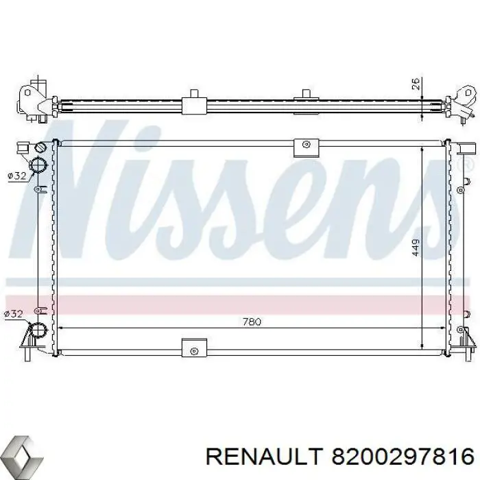 8200297816 Renault (RVI) Радіатор охолодження двигуна