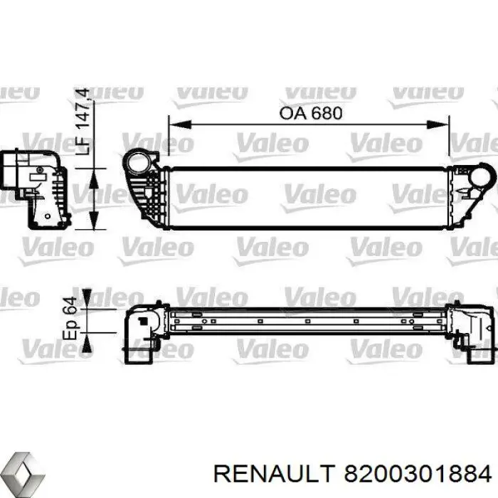 Система охолодження наддувочного повітря Renault (RVI) 8200301884 ціна, від  