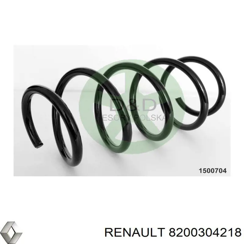 Пружина передня Renault (RVI) 8200304218 ціна, від 23.79 USD