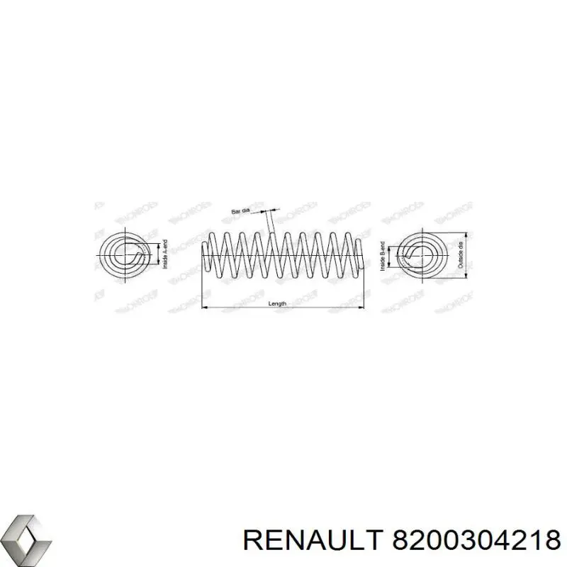 8200304218 Renault (RVI) пружина передня