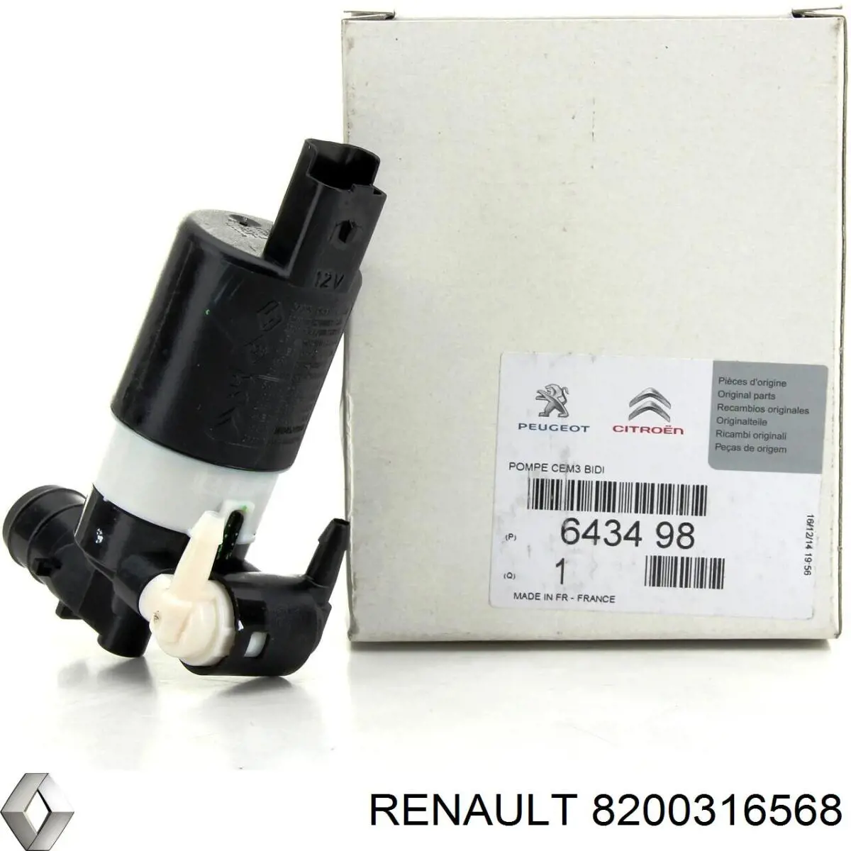Купити 8200316568 Renault (RVI) Мотор омивача лобового скла