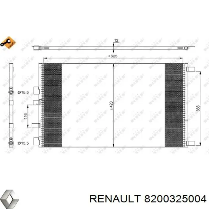 Купити 8200325004 Renault (RVI) Радіатор системи охолодження кондиціонера