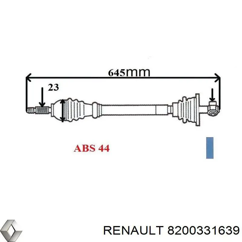 Купити 8200331639 Renault (RVI) Ліва піввісь
