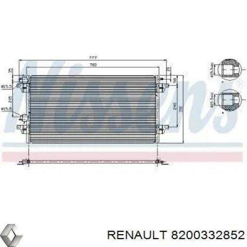 Конденсатор кондиціонера Renault (RVI) 8200332852 ціна, від 99.87 USD