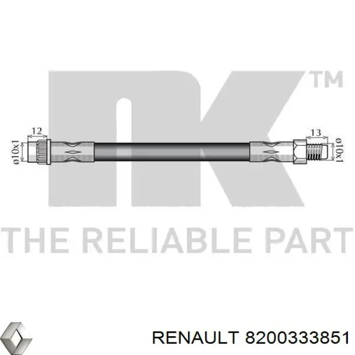 8200333851 Renault (RVI) шланг гальмівний передній