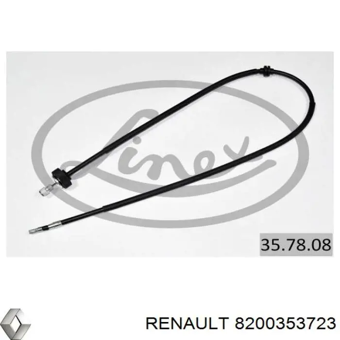 8200353723 Renault (RVI) Трос ручного гальма задній, правий/лівий