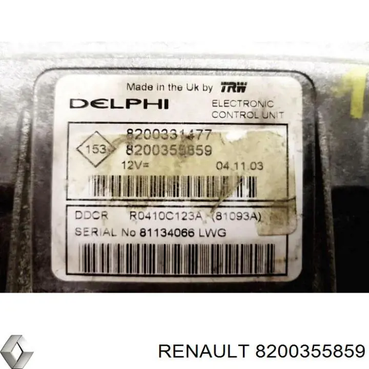 Електронний блок керування двигуном 8200355859 Renault (RVI)