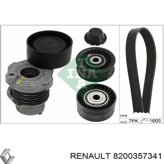 Ролик приводного ременя, паразитний 8200357341 Renault (RVI)