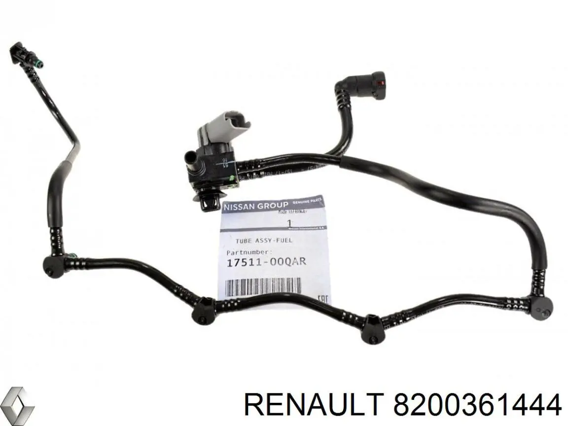 Купити 8200361444 Renault (RVI) Трубка паливна, зворотня від форсунок