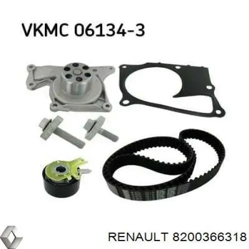 Зубчастий ремінь Renault (RVI) 8200366318 ціна, від 27.62 USD