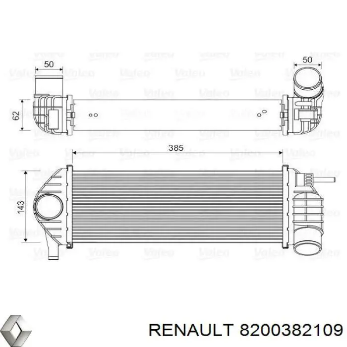 Система охолодження наддувочного повітря Renault (RVI) 8200382109 ціна, від 124.84 USD