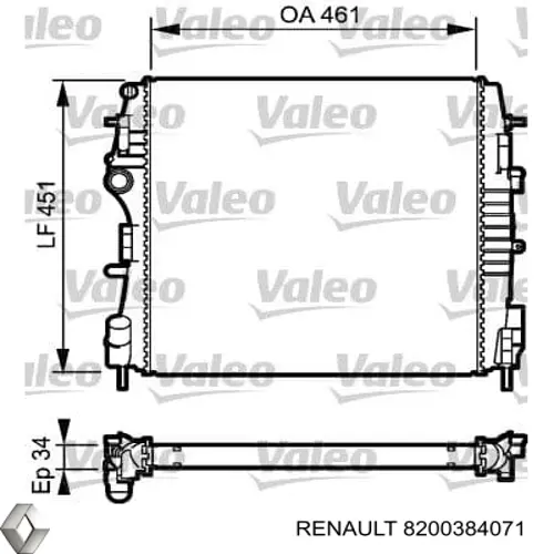 8200384071 Renault (RVI) Радіатор охолодження двигуна