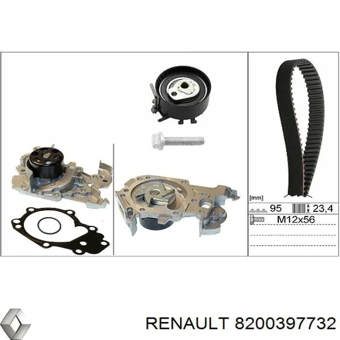 8200397732 Renault (RVI) помпа водяна, (насос охолодження)