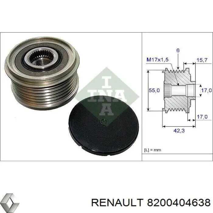 Генератор Renault (RVI) 8200404638 ціна, від 164.82 USD