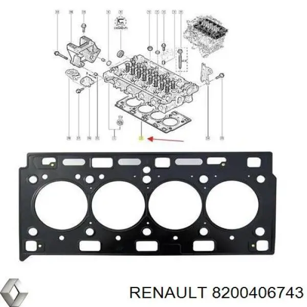 Прокладка ГБЦ Renault (RVI) 8200406743 ціна, від 50.85 USD