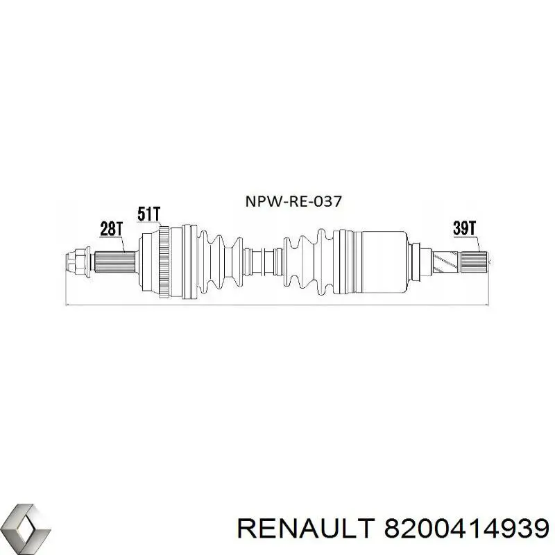 Ліва піввісь 8200414939 Renault (RVI)