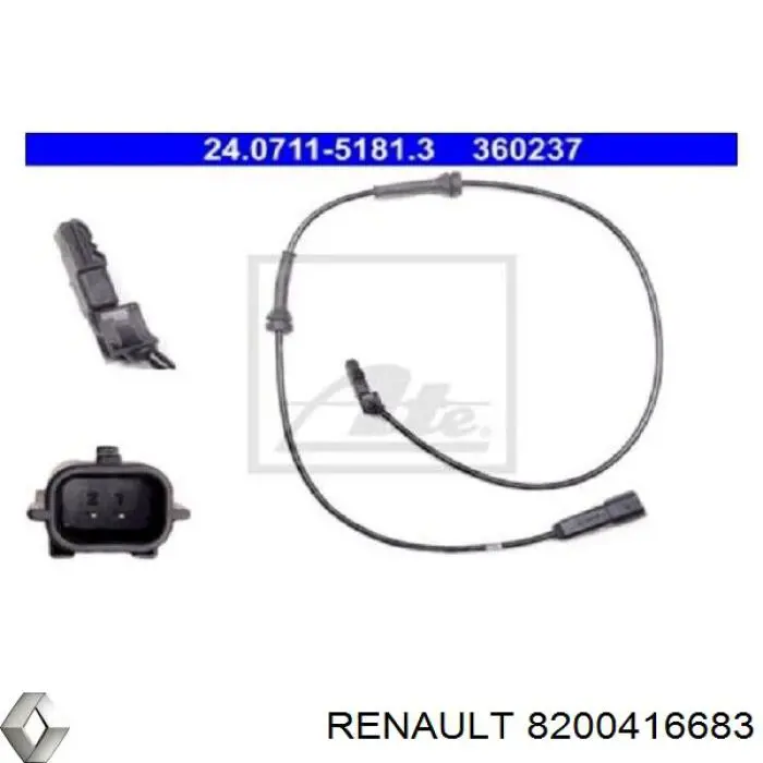 Датчик АБС (ABS) задній Renault (RVI) 8200416683 ціна, від 14.06 USD