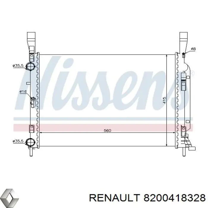 Купити 8200418328 Renault (RVI) Радіатор двигуна