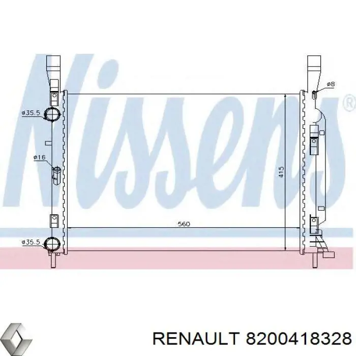 Радіатор основний Renault (RVI) 8200418328 ціна, від 64.16 USD