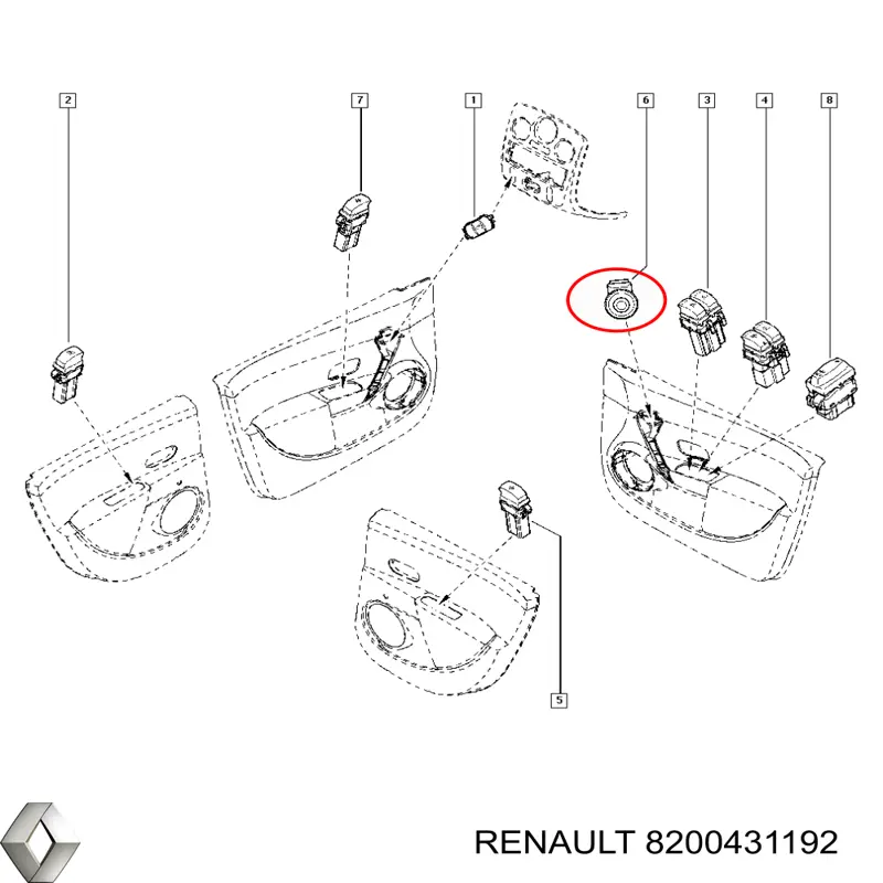 Блок керування дзеркалами заднього виду 8200676533 Renault (RVI)