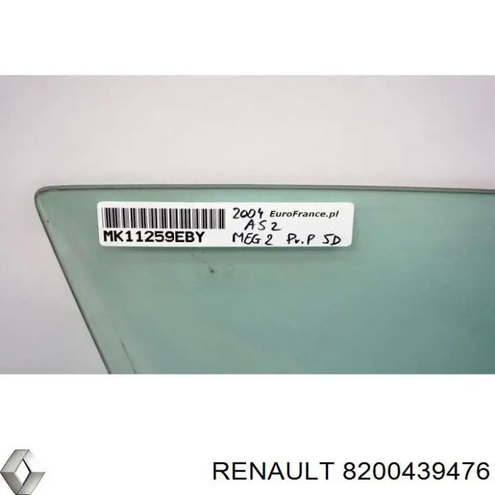 Скло-кватирка двері, задній, лівою 8200439476 Renault (RVI)