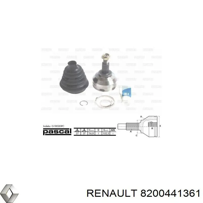 8200441361 Renault (RVI) піввісь (привід передня, права)