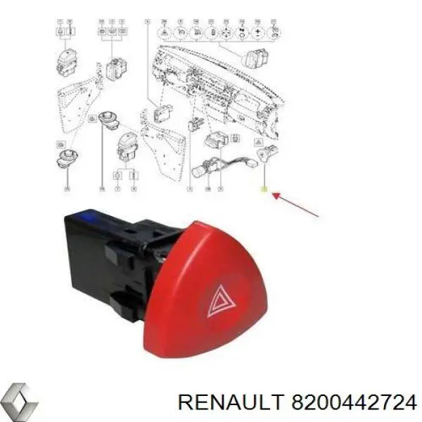 Кнопка аварійки 8200442724 Renault (RVI)