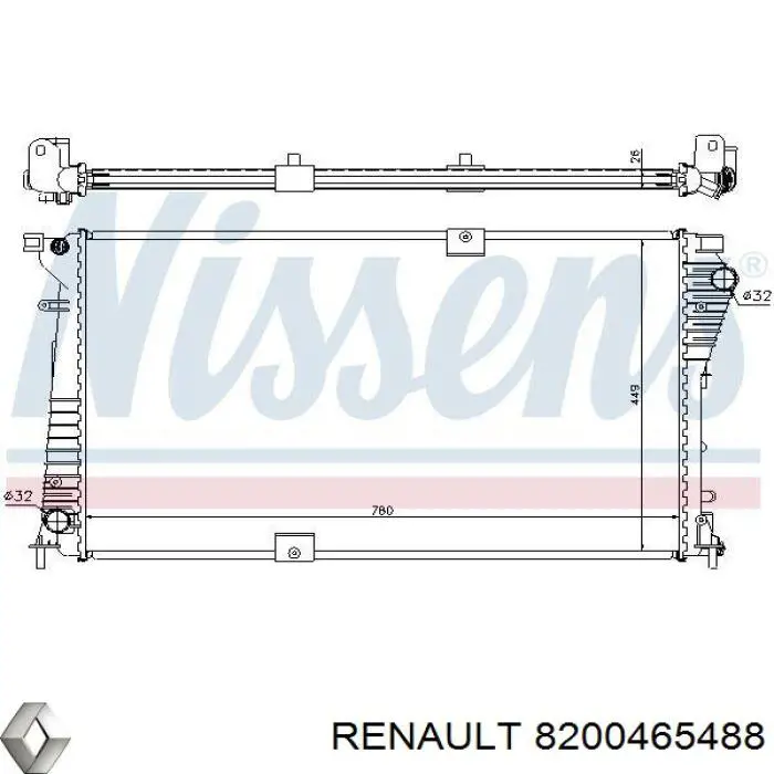 8200465488 Renault (RVI) радіатор охолодження двигуна