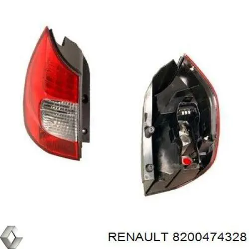 Ліхтар задній лівий Renault (RVI) 8200474328 ціна, від 70.74 USD