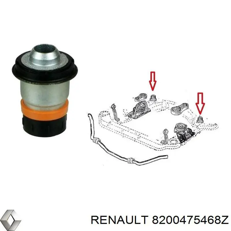 Сайлентблок передній балки/підрамника 8200475468Z Renault (RVI)