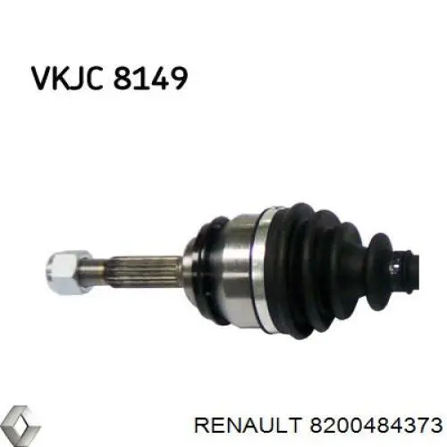 Піввісь передня, права Renault (RVI) 8200484373 ціна, від 84.64 USD