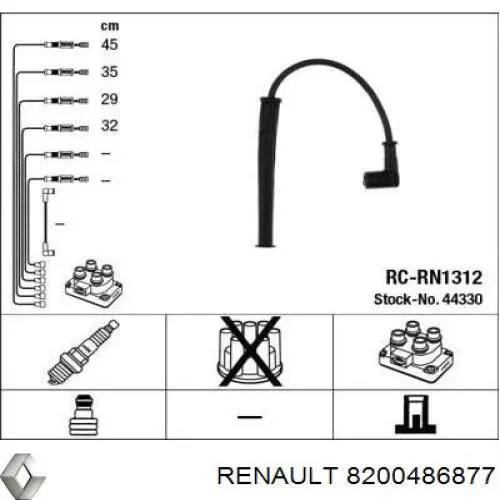 Дріт високовольтні, комплект 8200486877 Renault (RVI)