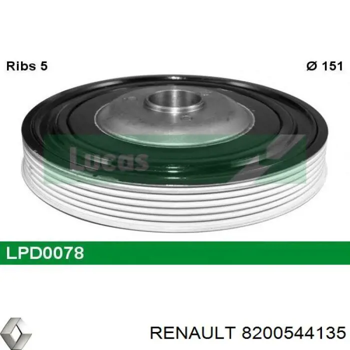 Шків колінвала (демпфер ) Renault (RVI) 8200544135 ціна, від 30.95 USD