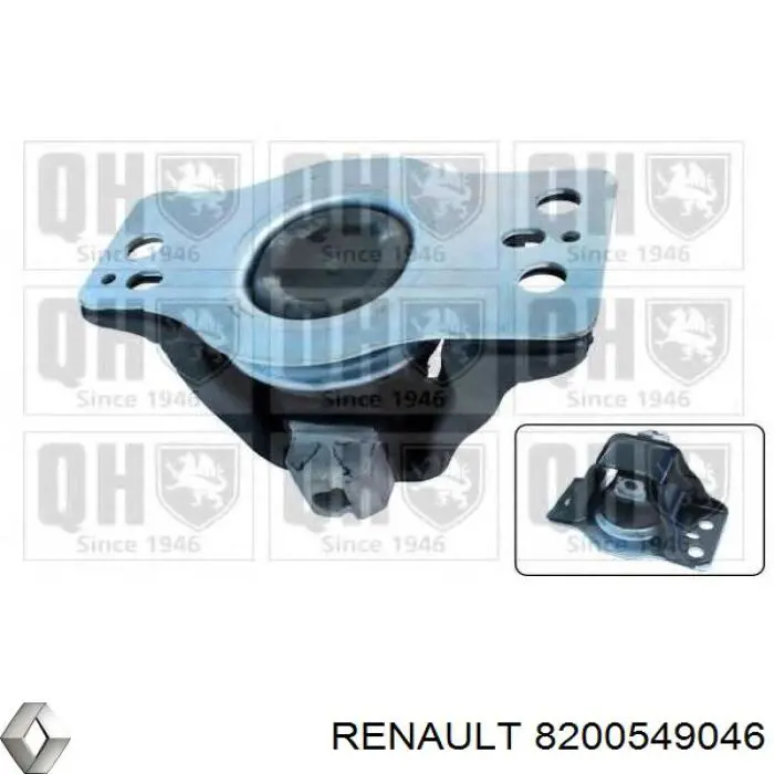 Подушка (опора) двигуна, права 8200549046 Renault (RVI)