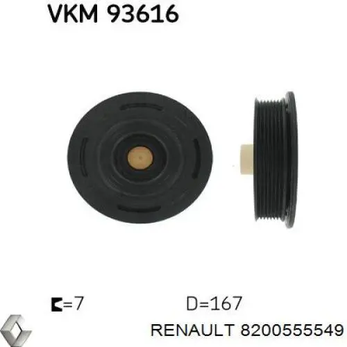 Шків колінвала (демпфер ) Renault (RVI) 8200555549 ціна, від 67.94 USD