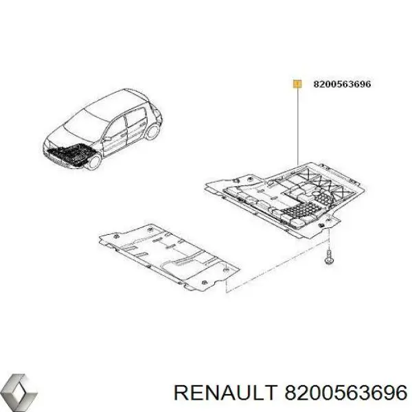 Захист моторного відсіку Renault (RVI) 8200563696 ціна, від 27.95 USD