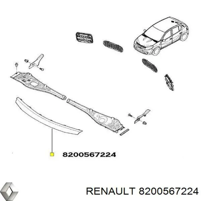 8200567224 Renault (RVI) молдинг решітки радіатора