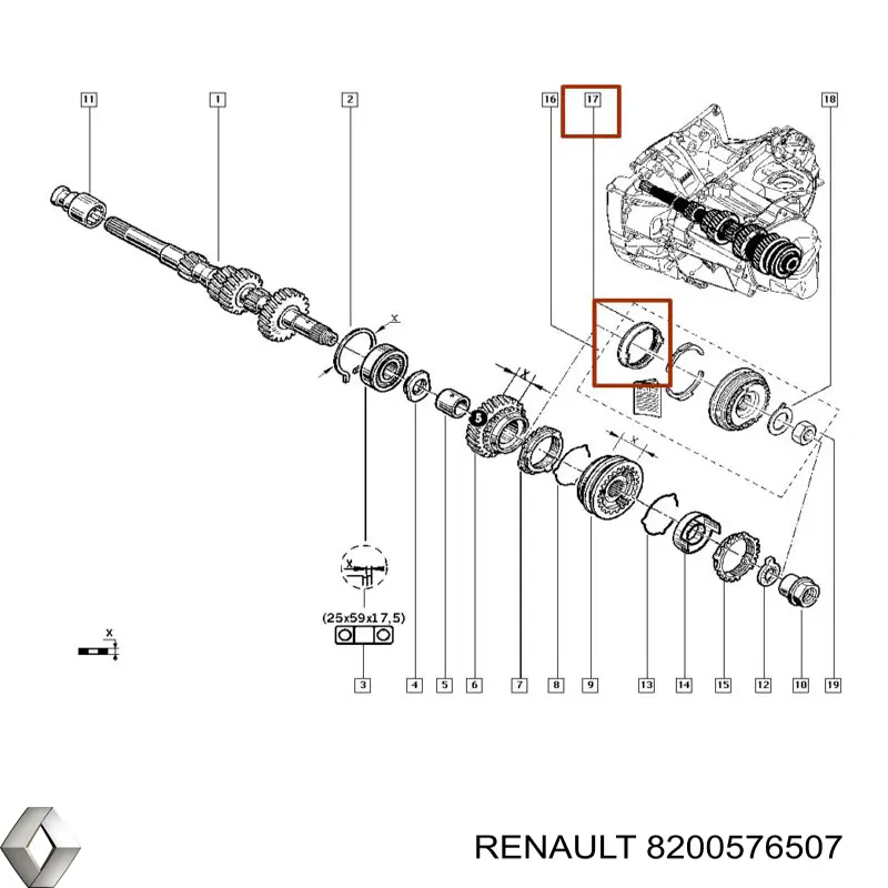 Кільце синхронізатора на Renault LOGAN II L52