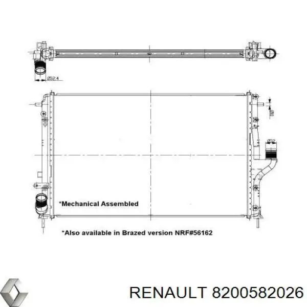 Купити 8200582026 Renault (RVI) Радіатор двигуна