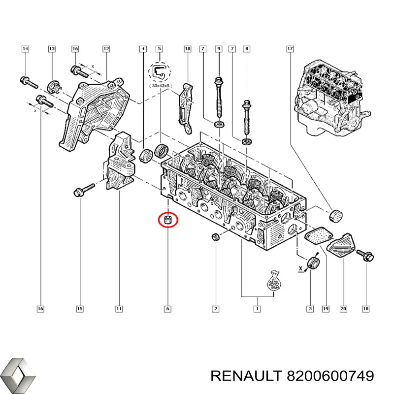 Купити 8200600749 Renault (RVI) Втулка масляного каналу блоку циліндрів