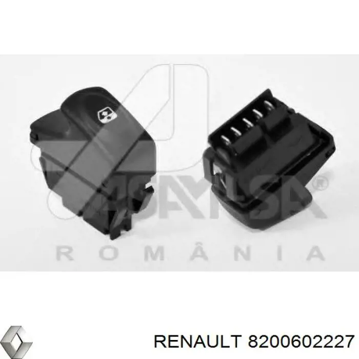 Купити 8200602227 Renault (RVI) Кнопка вмикання двигуна склопідіймача центральної консолі