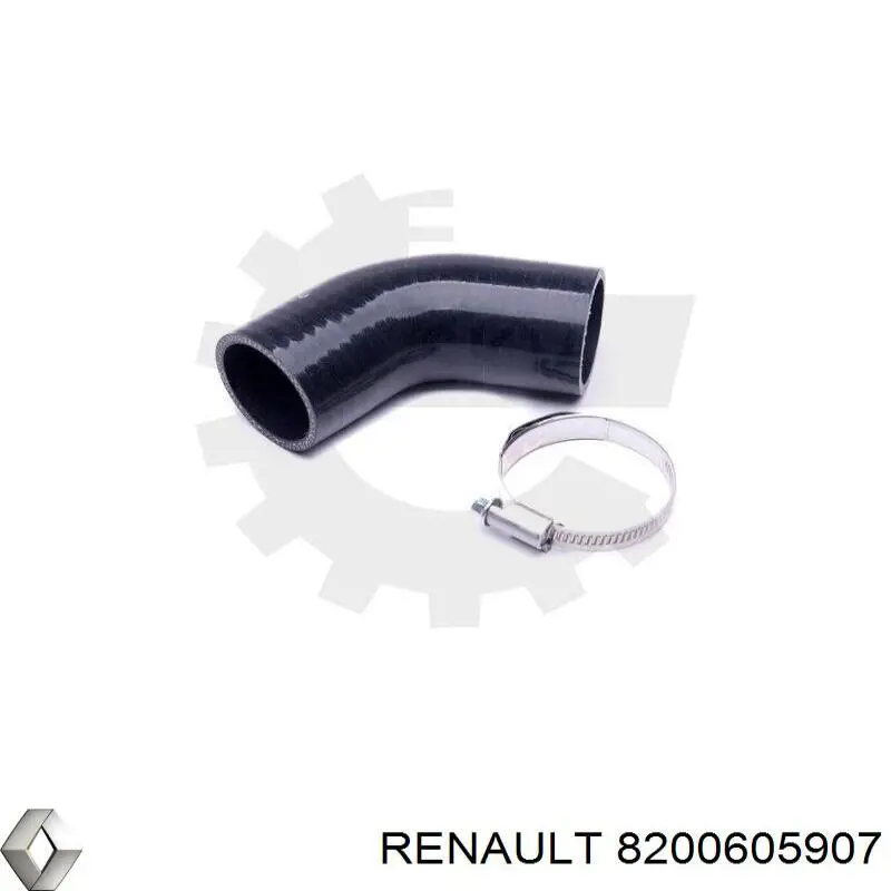 Патрубок повітряний, вихід з турбіни (наддув) 8200605907 Renault (RVI)