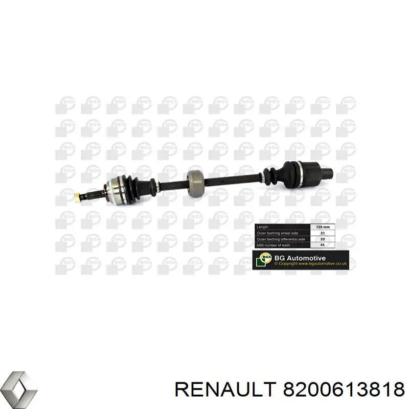 Піввісь передня, права Renault (RVI) 8200613818 ціна, від 92.53 USD