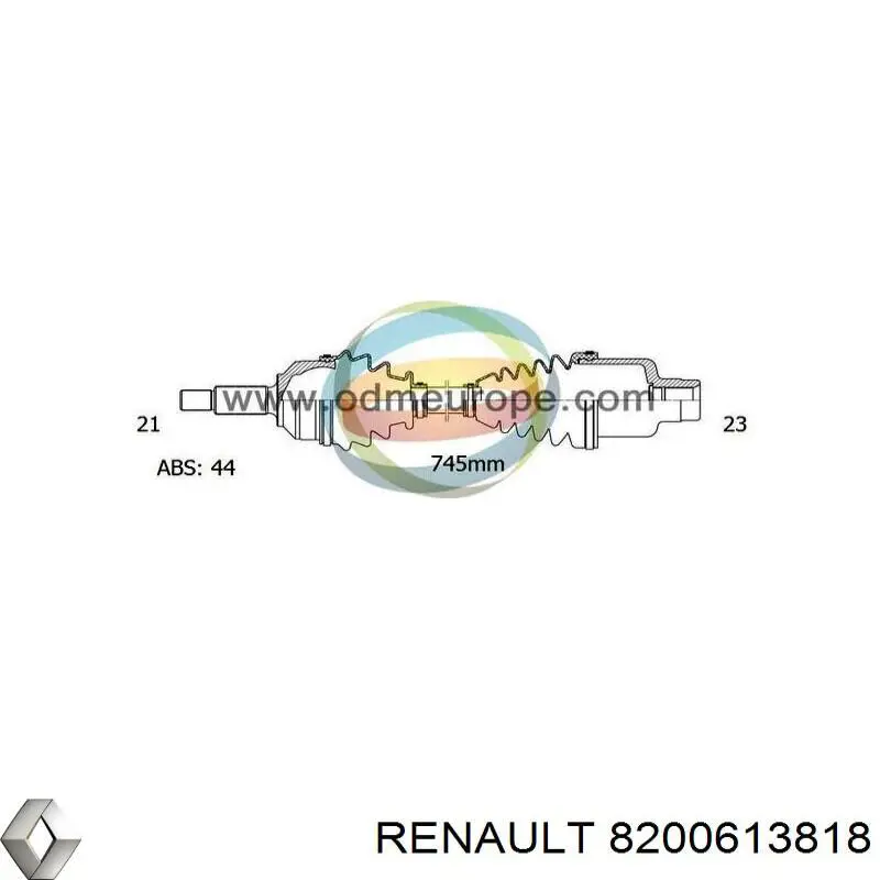 Піввісь (привід) передня, права 7711497282 Renault (RVI)