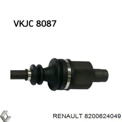 Піввісь передня, права Renault (RVI) 8200624049 ціна, від 64.37 USD