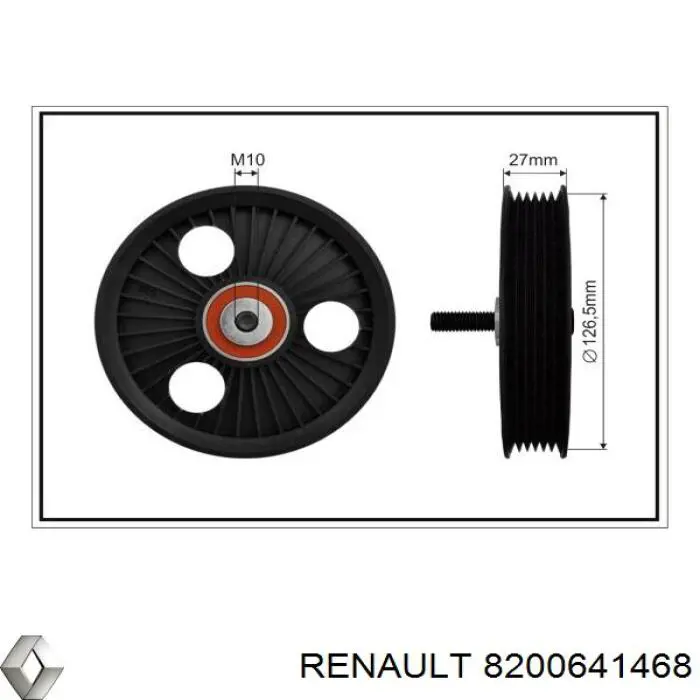 8200641468 Renault (RVI) ролик приводного ременя, паразитний