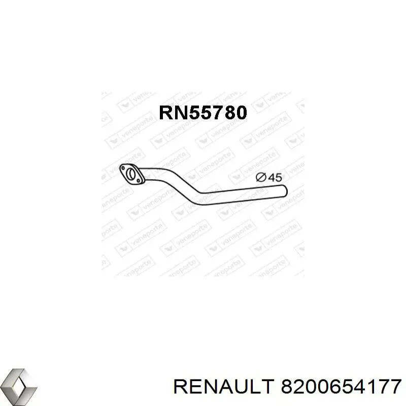 Глушник, центральна частина 8200654177 Renault (RVI)