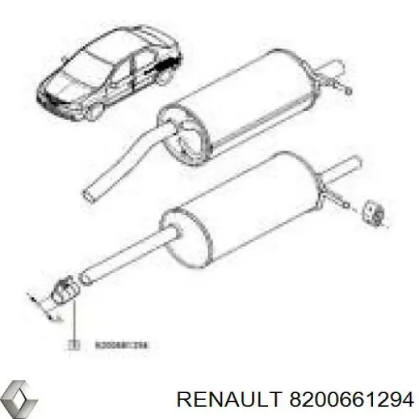 8200661294 Renault (RVI) кронштейн/хомут глушника, передній