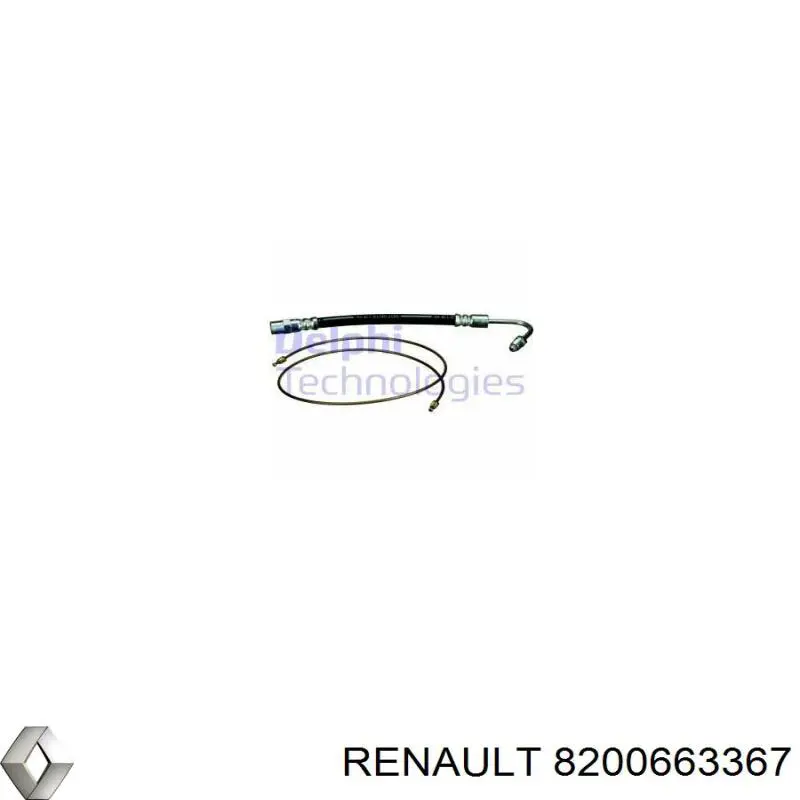 Шланг гальмівний передній Renault (RVI) 8200663367 ціна, від 16.62 USD